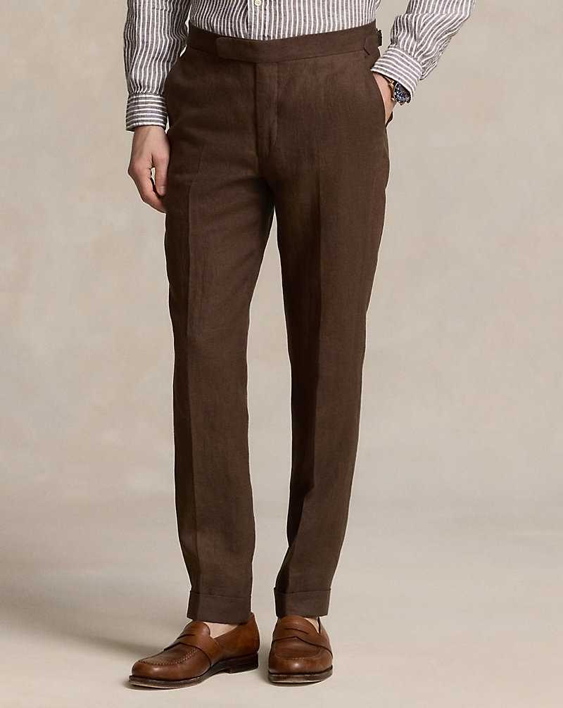 Pantalones Ralph Lauren Linen Hombre Marrom | HIBRQAF-76 - vista 3