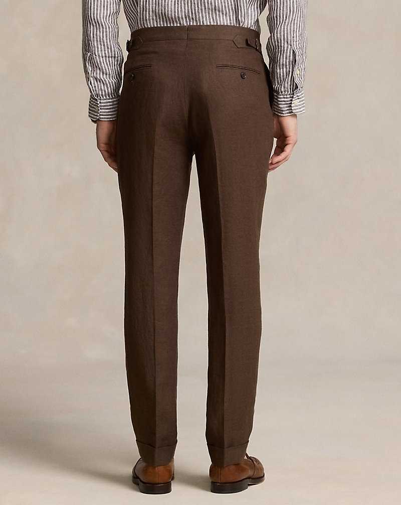 Pantalones Ralph Lauren Linen Hombre Marrom | HIBRQAF-76 - vista 4