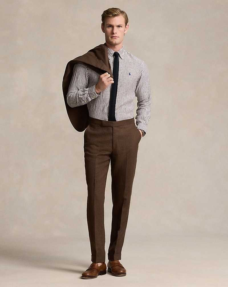 Pantalones Ralph Lauren Linen Hombre Marrom | HIBRQAF-76 - vista 1