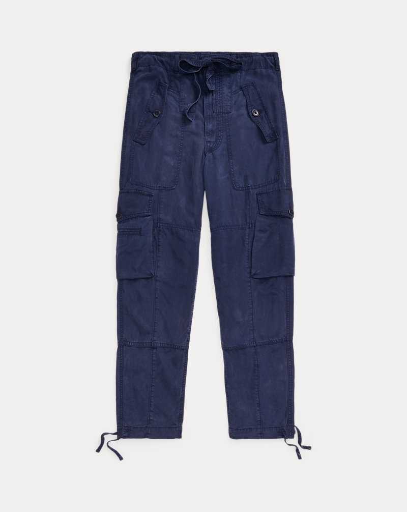 Pantalones Ralph Lauren Linen-Blend Twill Cargo Mujer Azul Marino | VSRBQXE-35 - vista 2