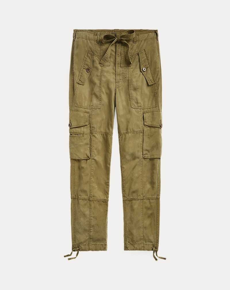 Pantalones Ralph Lauren Linen-Blend Twill Cargo Mujer Verde Oliva | CDMNQRE-26 - vista 2