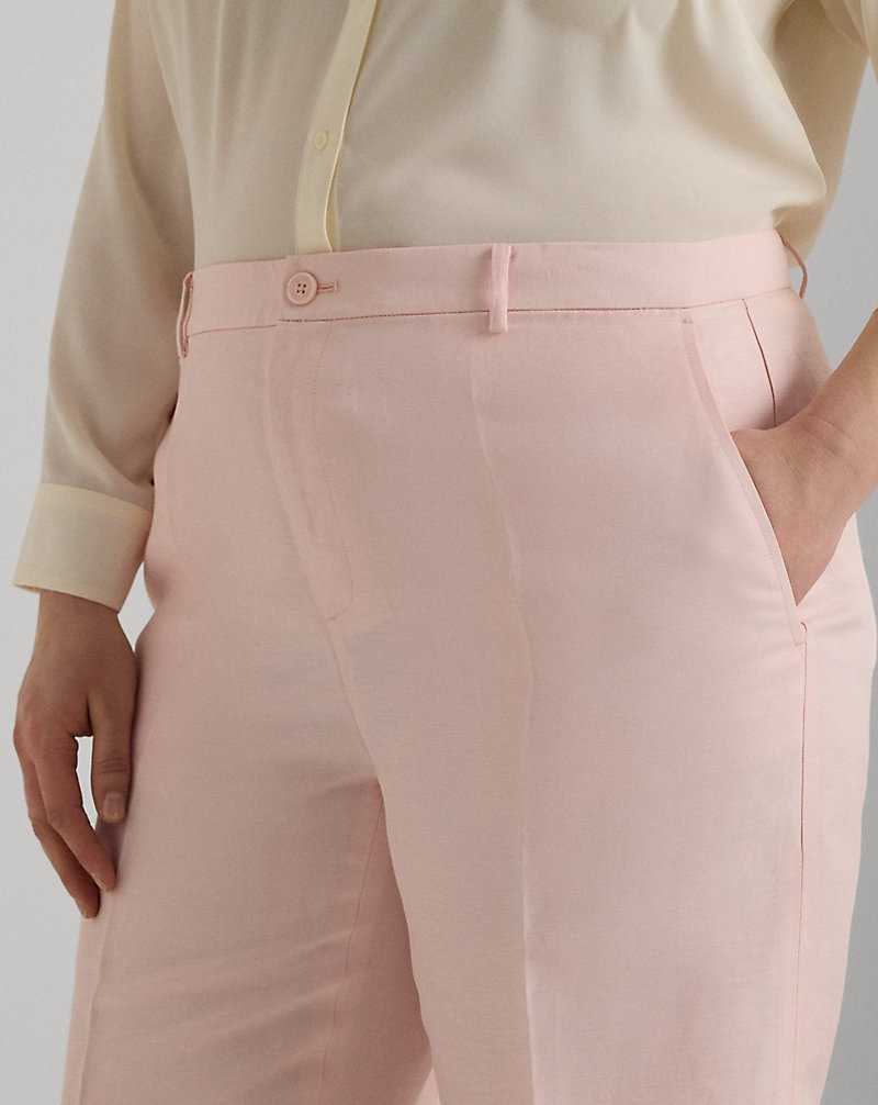 Pantalones Ralph Lauren Linen-Blend-Twill Croppeds Mujer Rosas | FJQBZWK-45 - vista 5