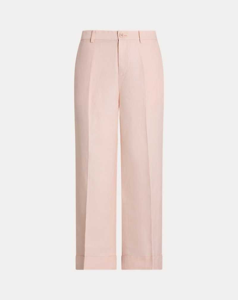 Pantalones Ralph Lauren Linen-Blend-Twill Croppeds Mujer Rosas | BSTNCXZ-69 - vista 2