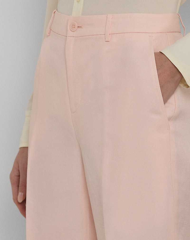 Pantalones Ralph Lauren Linen-Blend-Twill Croppeds Mujer Rosas | SRLWACE-08 - vista 5
