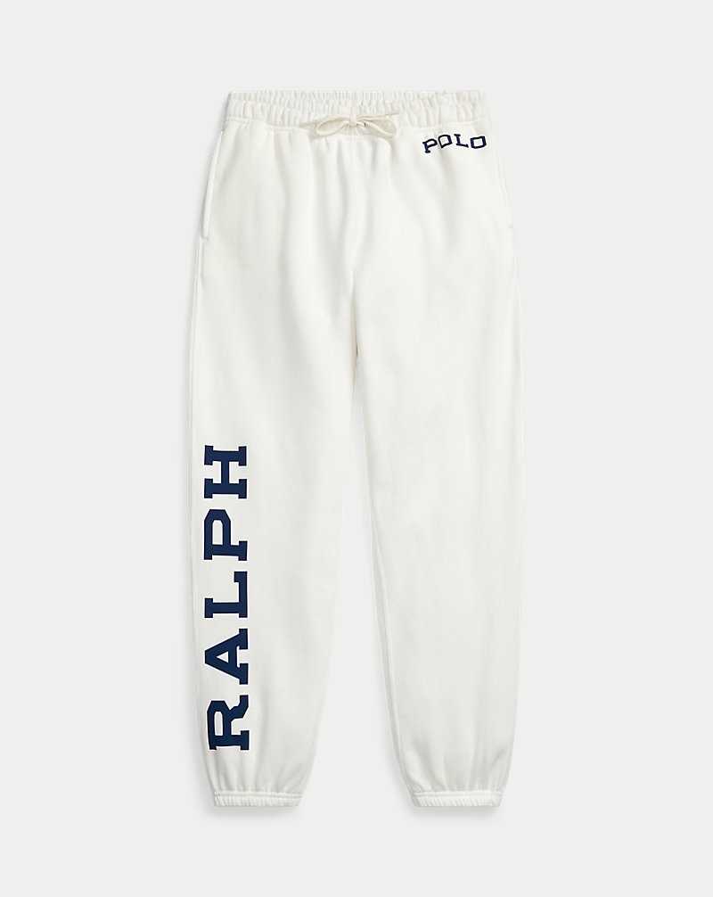Pantalones Ralph Lauren Logo Fleece Athletic Mujer Blancos | CGIDYQV-51 - vista 2