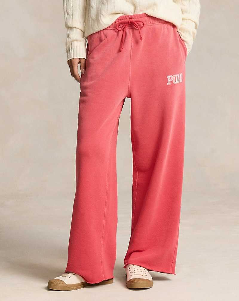 Pantalones Ralph Lauren Logo Fleece Athletic Mujer Rojos | LKVJUHB-71 - vista 3