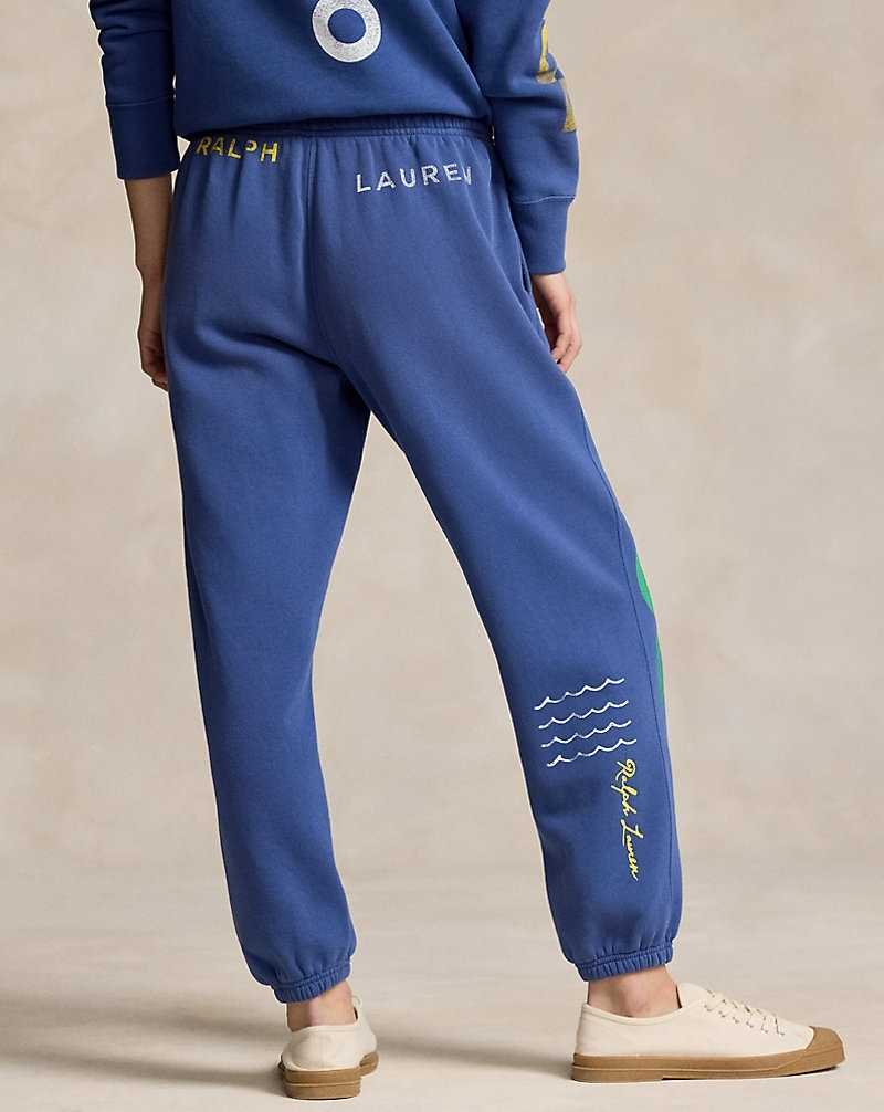 Pantalones Ralph Lauren Logo Wave Graphic Bottoms Mujer Azules | KQZACWI-07 - vista 4