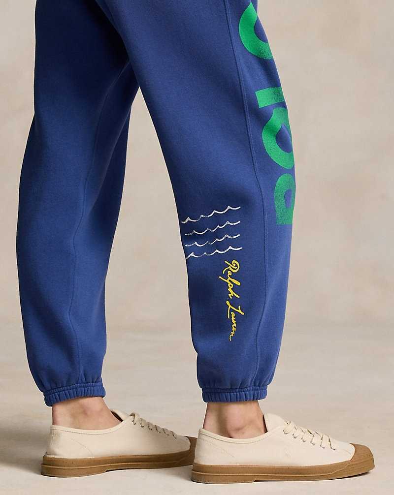 Pantalones Ralph Lauren Logo Wave Graphic Bottoms Mujer Azules | KQZACWI-07 - vista 5