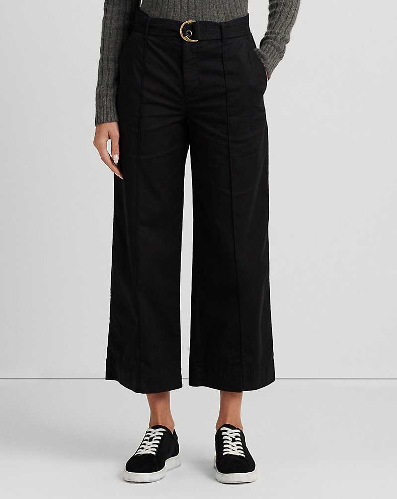 Pantalones Ralph Lauren Micro-Sanded Belted Wide-Leg Mujer Negros | SFTGMVE-73 - vista 3