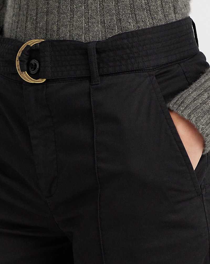 Pantalones Ralph Lauren Micro-Sanded Belted Wide-Leg Mujer Negros | SFTGMVE-73 - vista 5