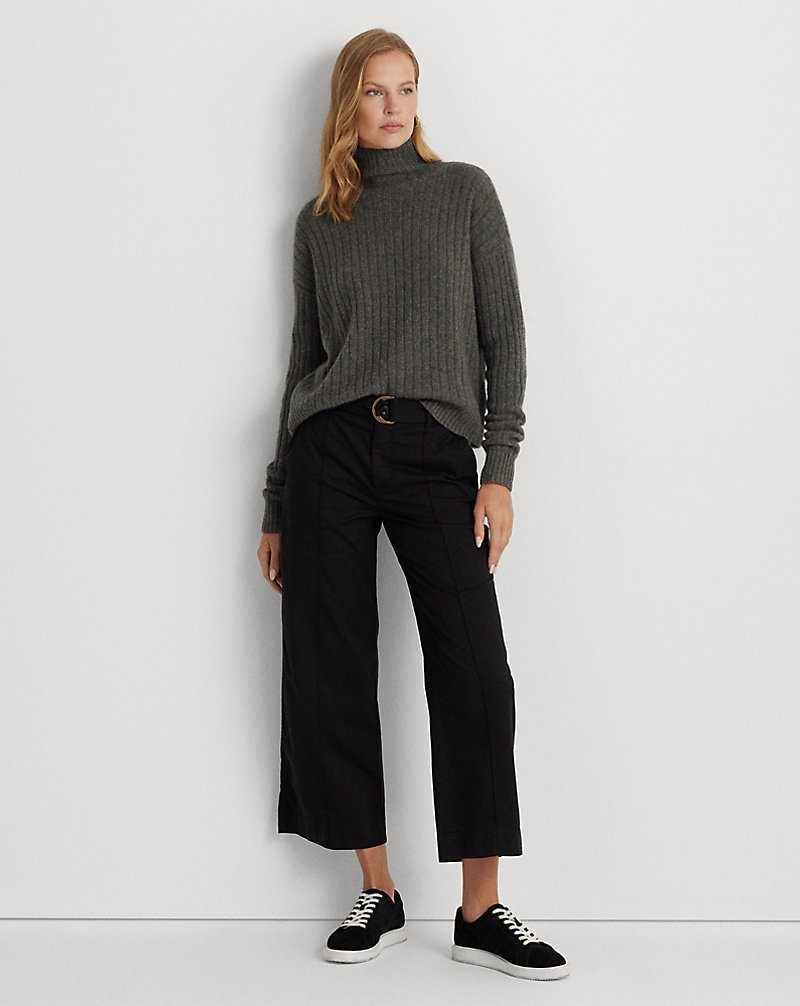 Pantalones Ralph Lauren Micro-Sanded Belted Wide-Leg Mujer Negros | SFTGMVE-73 - vista 1