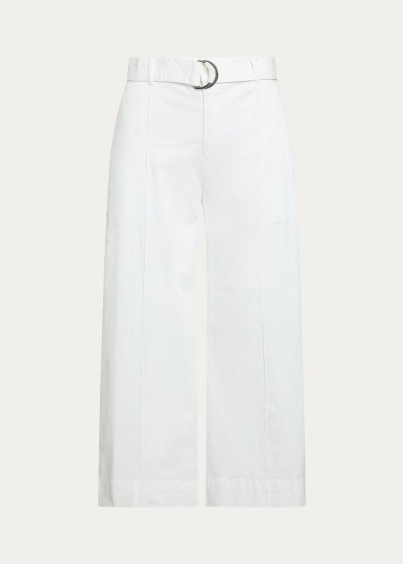 Pantalones Micro-Sanded Twill Belted Anchos-Leg Mujer Blancos | AUTD91036 - vista 3