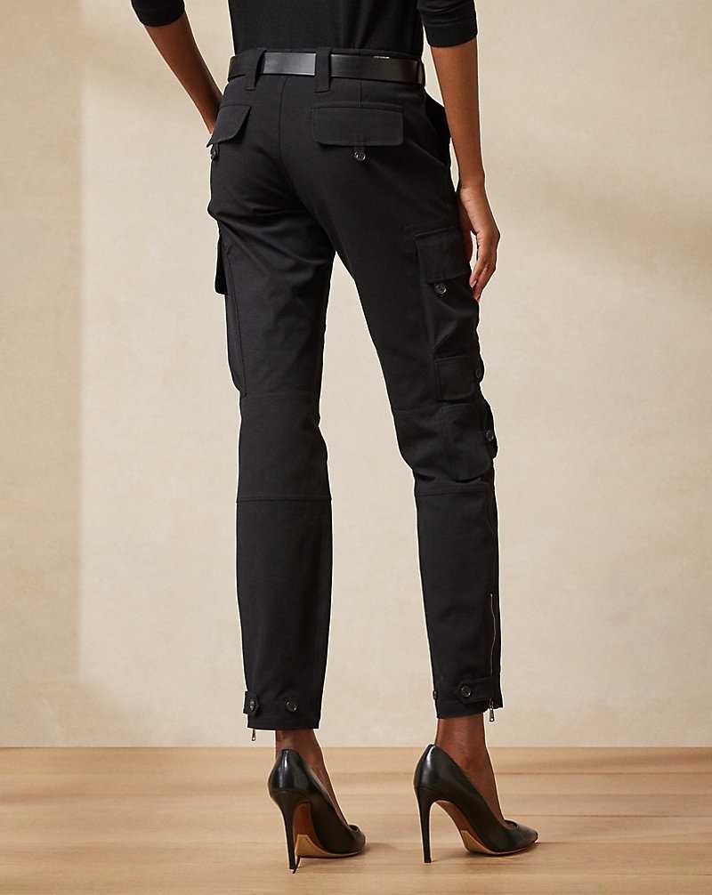 Pantalones Ralph Lauren Mitchell Stretch Cotton Twill Mujer Negros | RXHKNOV-84 - vista 4