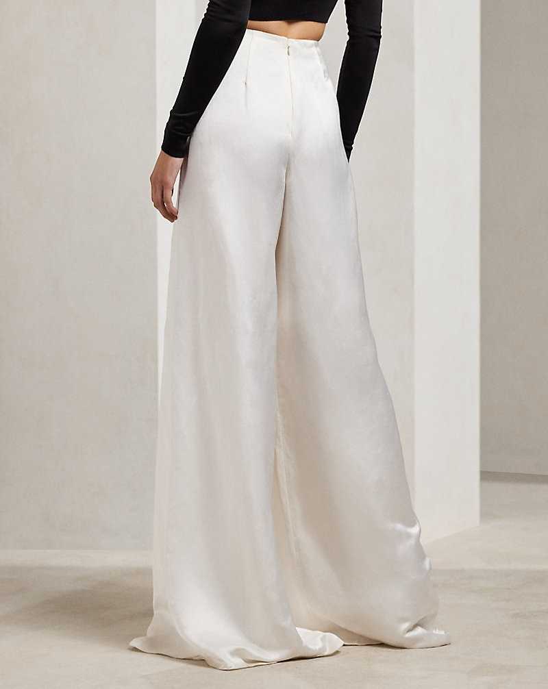 Pantalones Ralph Lauren Montaine Linen-Blend Mujer Creme | ZXCEKLW-20 - vista 4
