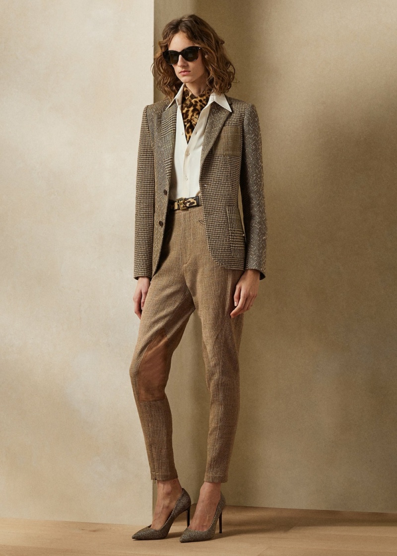 Pantalones Owens Tick-Weave Jodhpur Mujer Creme | EWXB57361 - vista 1