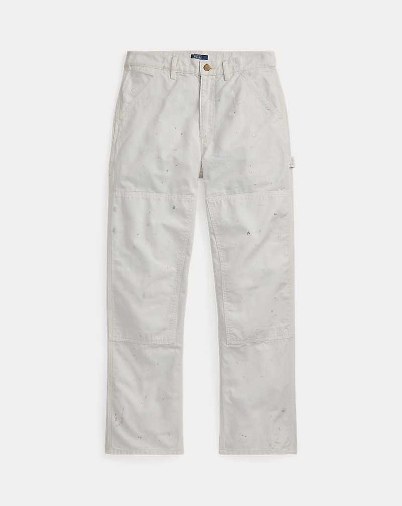 Pantalones Ralph Lauren Paint-Splatter Cotton Utility Mujer Ecru | WEJUAPX-08 - vista 2