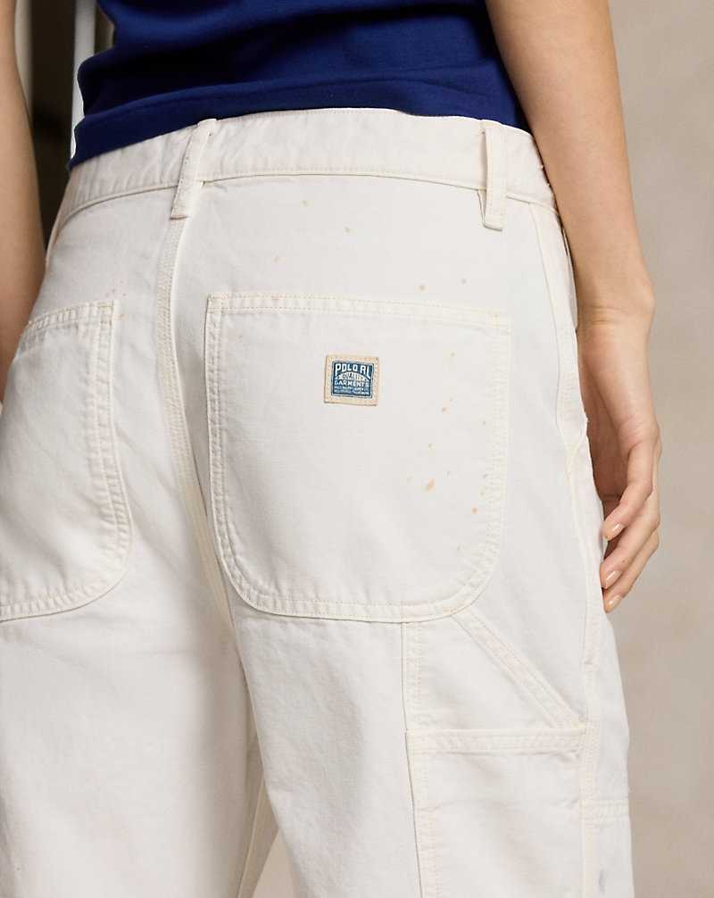 Pantalones Ralph Lauren Paint-Splatter Cotton Utility Mujer Ecru | WEJUAPX-08 - vista 5