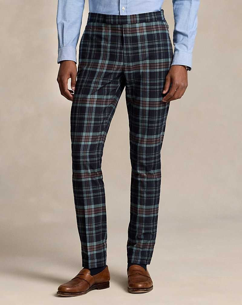 Pantalones Ralph Lauren Patchwork Plaids Hombre Navy/Burgundy Multi | RFYAXLT-52 - vista 3