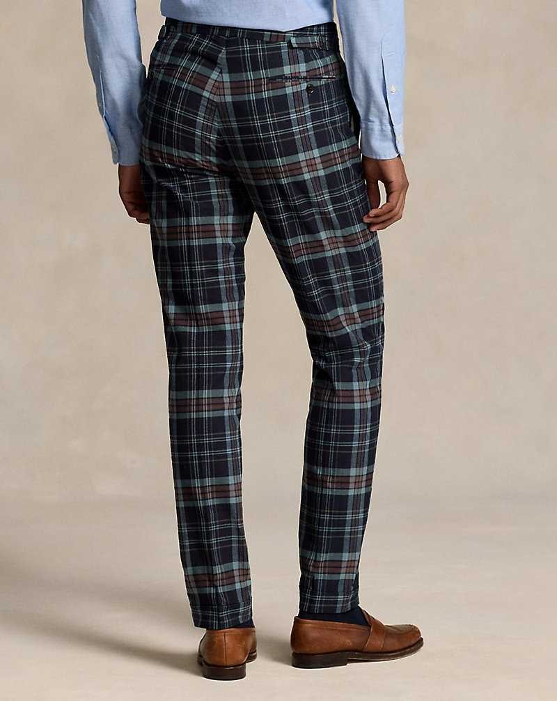 Pantalones Ralph Lauren Patchwork Plaids Hombre Navy/Burgundy Multi | RFYAXLT-52 - vista 4