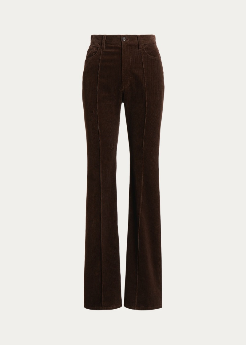 Pantalones Pintucked Corduroy Flare Pant Mujer Marrom | DOQV36920 - vista 4