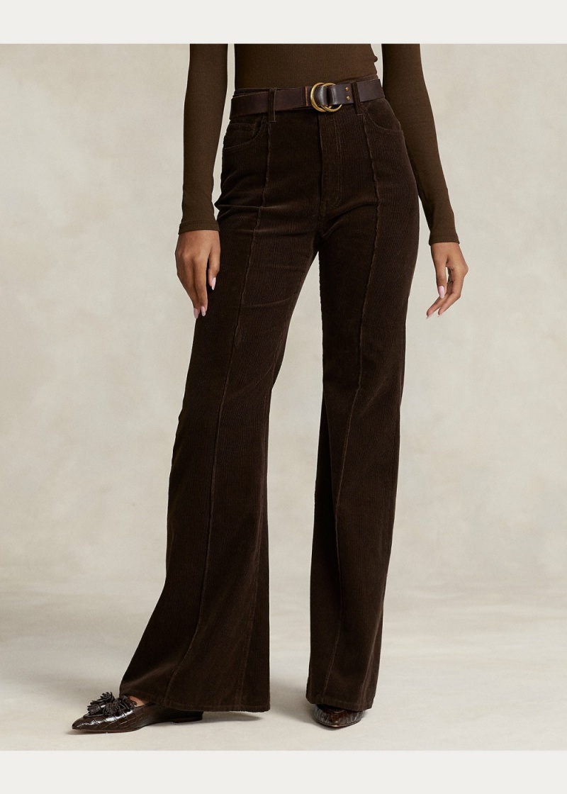 Pantalones Pintucked Corduroy Flare Pant Mujer Marrom | DOQV36920 - vista 5