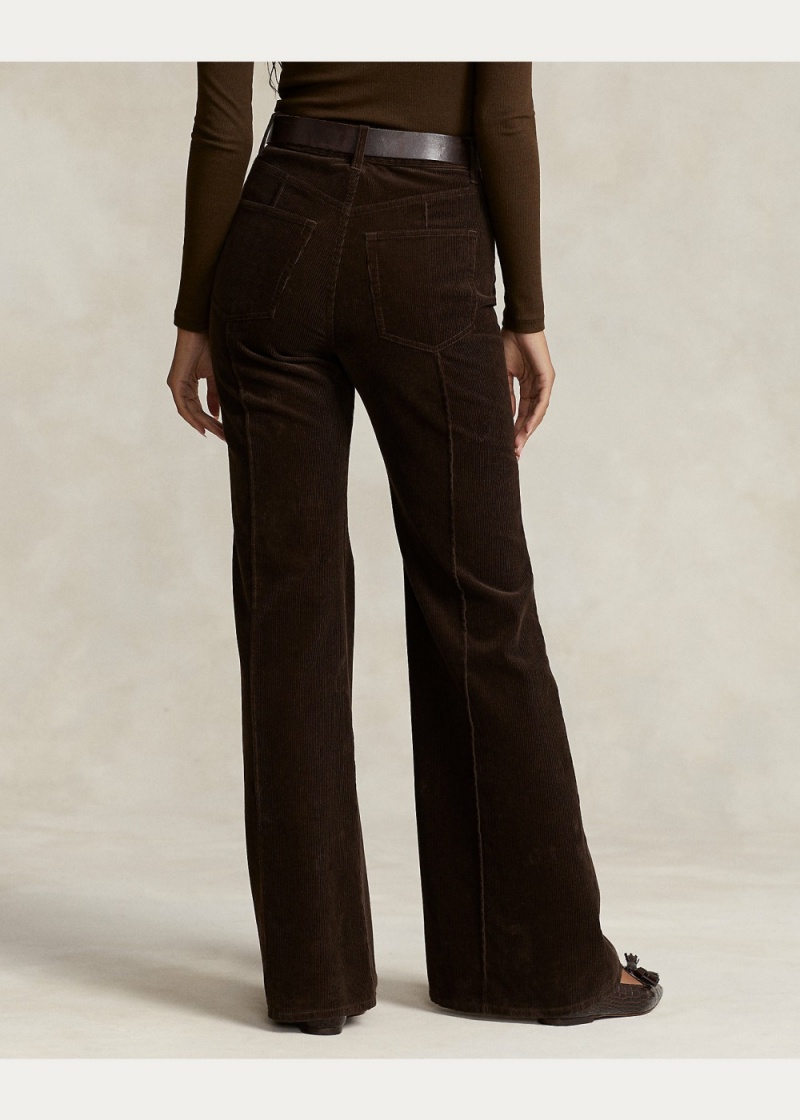 Pantalones Pintucked Corduroy Flare Pant Mujer Marrom | DOQV36920 - vista 6