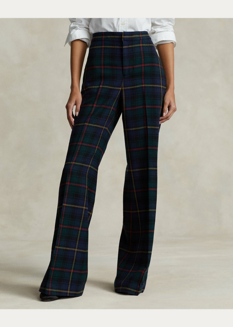 Pantalones Plaid Lana Twill Flare Pant Mujer Marrom | ZYGS64209 - vista 2