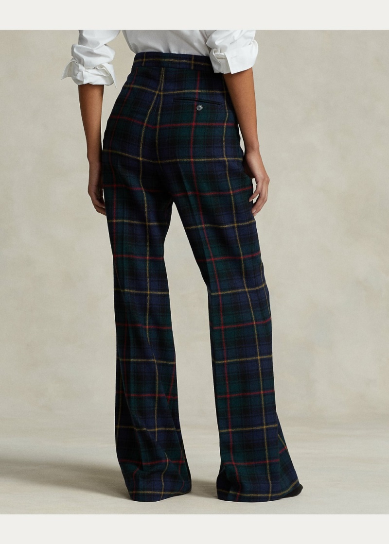 Pantalones Plaid Lana Twill Flare Pant Mujer Marrom | ZYGS64209 - vista 3