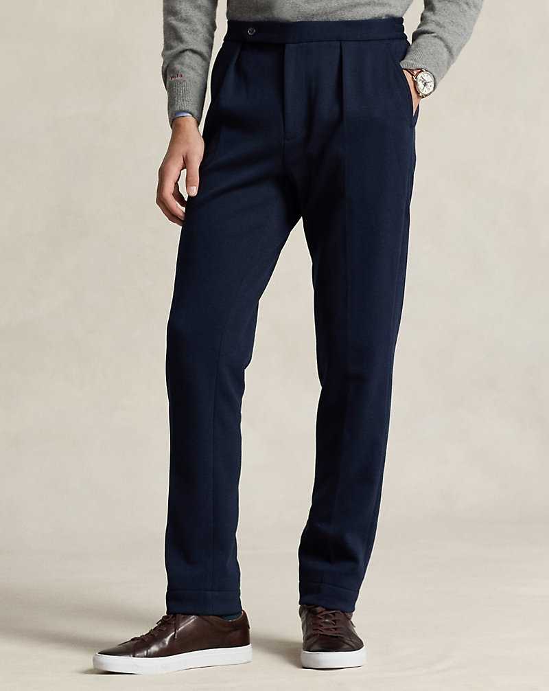 Pantalones Ralph Lauren Pleated Double-Knit Hombre Azul Marino | MSYDWIT-86 - vista 3