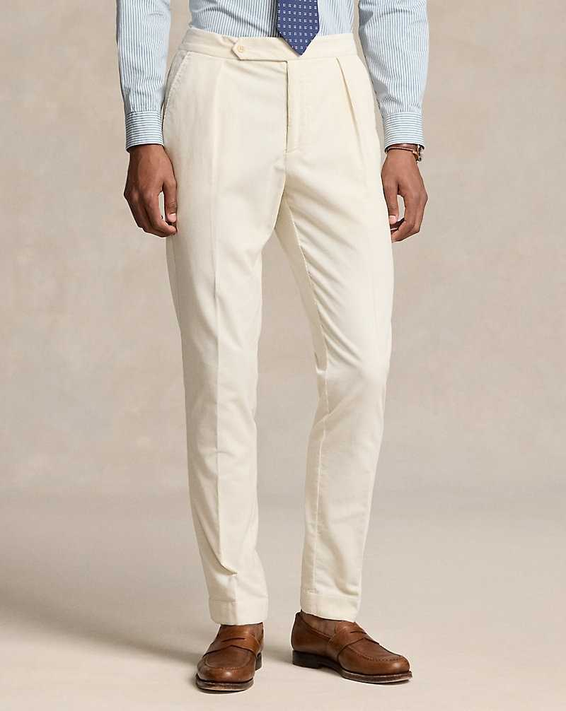 Pantalones Ralph Lauren Pleated Stretch Corduroy Hombre Classic Stone | LUJZWAH-05 - vista 3
