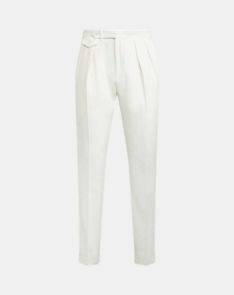 Pantalones Ralph Lauren Pleated Wool Barathea Hombre Creme | YJQALKV-40 - vista 2