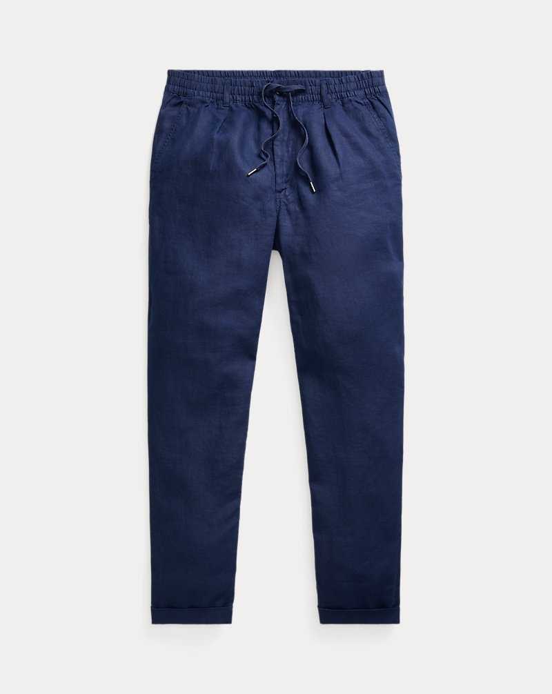 Pantalones Ralph Lauren Prepster Slim Tapered Linen Hombre Azul Marino | GNRHBTQ-41 - vista 2