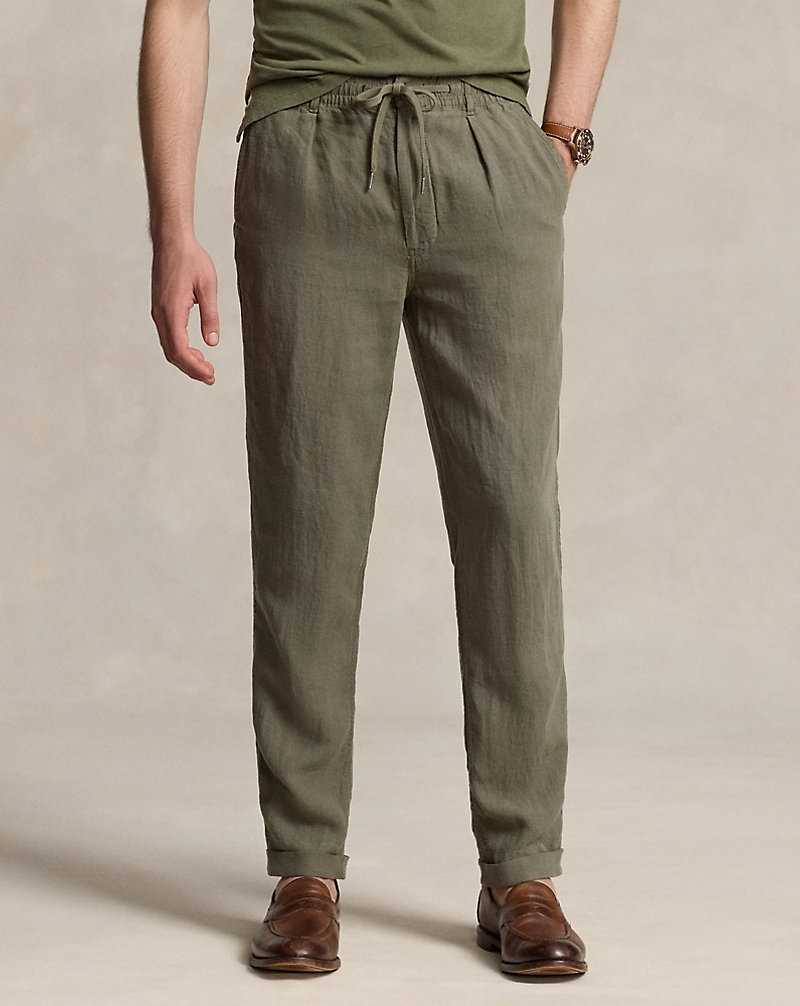 Pantalones Ralph Lauren Prepster Slim Tapered Linen Hombre Verdes | YJLDOEK-53 - vista 3