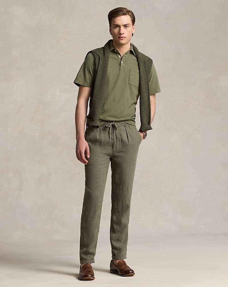 Pantalones Ralph Lauren Prepster Slim Tapered Linen Hombre Verdes | YJLDOEK-53 - vista 1