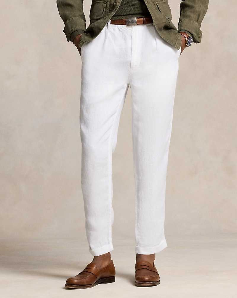 Pantalones Ralph Lauren Prepster Slim Tapered Linen Hombre Blancos | LGWKJPC-26 - vista 3