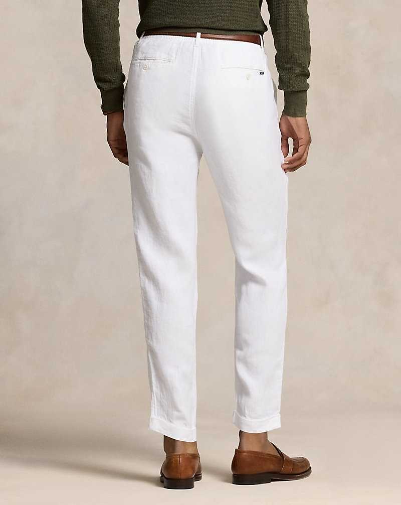 Pantalones Ralph Lauren Prepster Slim Tapered Linen Hombre Blancos | LGWKJPC-26 - vista 4