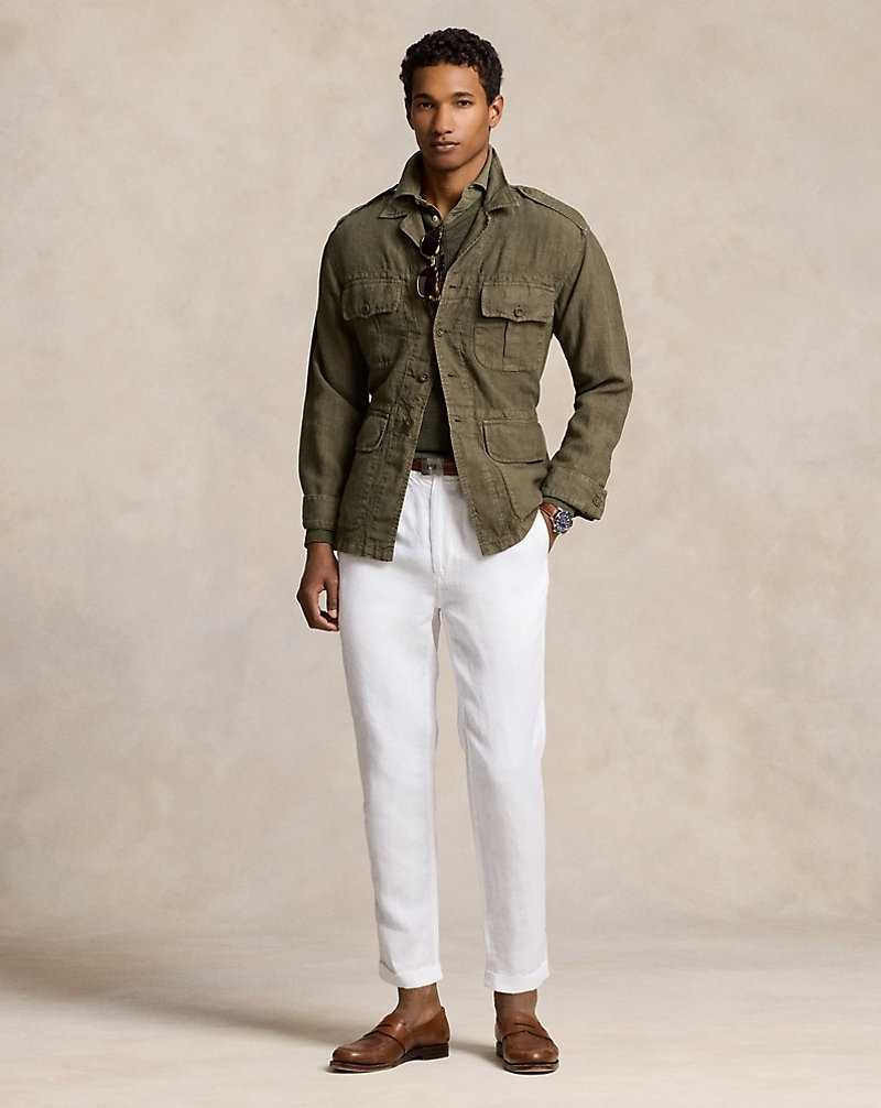 Pantalones Ralph Lauren Prepster Slim Tapered Linen Hombre Blancos | LGWKJPC-26 - vista 1