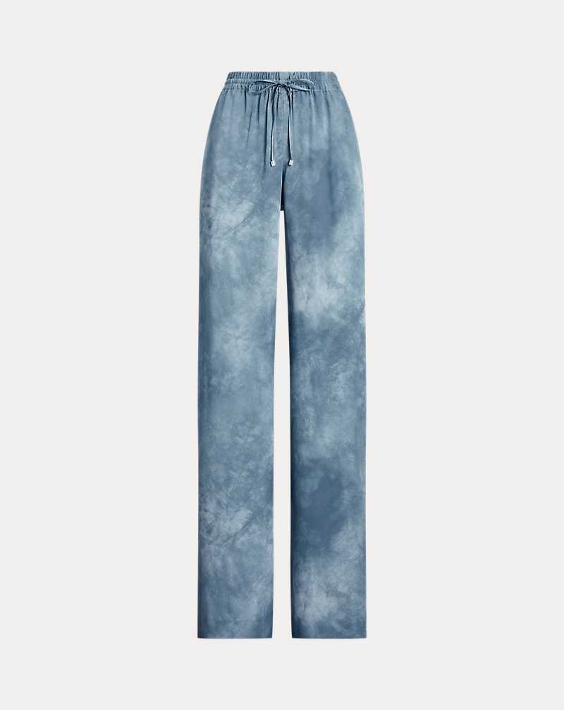Pantalones Ralph Lauren Print Charmeuse Wide-Leg Mujer Azules | RKYBLTV-08 - vista 2
