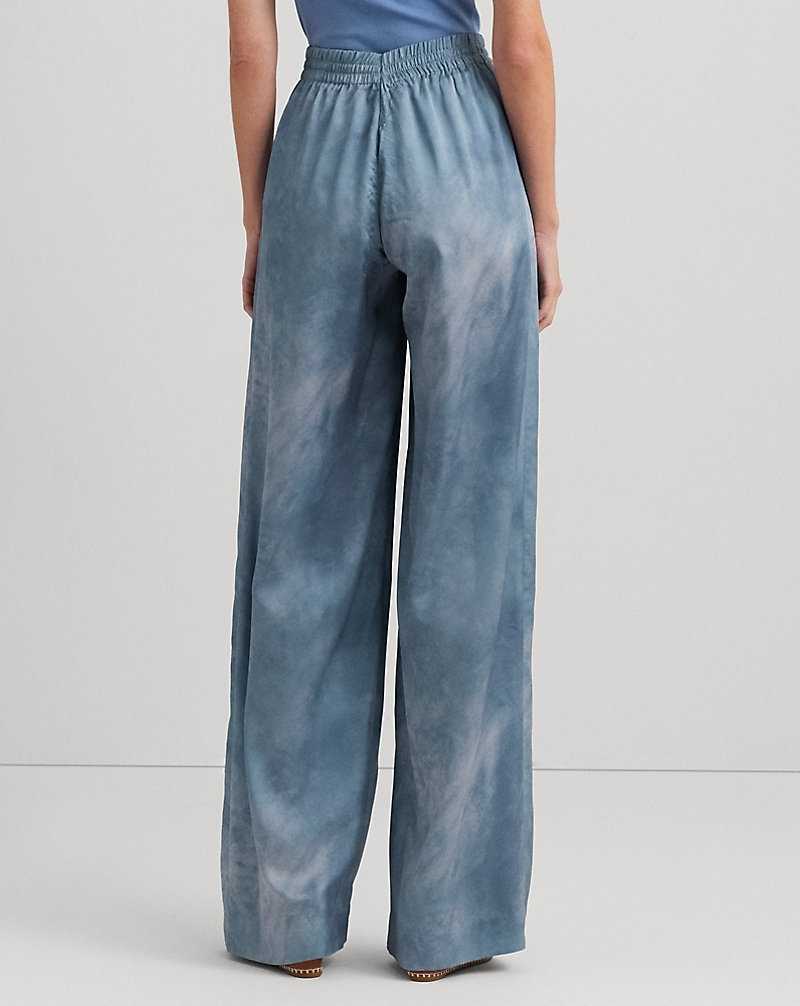Pantalones Ralph Lauren Print Charmeuse Wide-Leg Mujer Azules | RKYBLTV-08 - vista 4