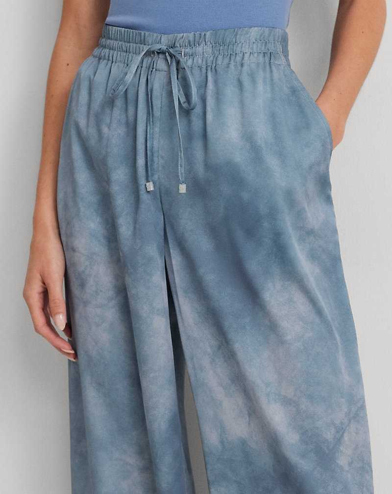 Pantalones Ralph Lauren Print Charmeuse Wide-Leg Mujer Azules | RKYBLTV-08 - vista 5