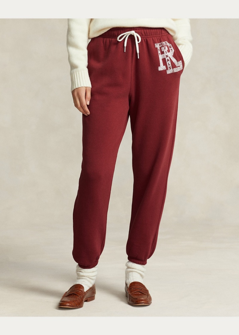 Pantalones RL-Logo Fleece Sweatpants Mujer Rojos Oscuro | KUXV18453 - vista 2