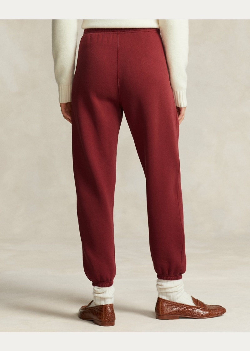 Pantalones RL-Logo Fleece Sweatpants Mujer Rojos Oscuro | KUXV18453 - vista 3