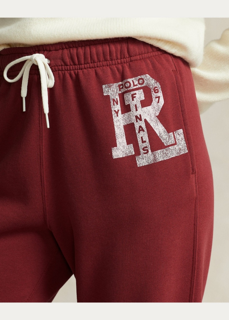 Pantalones RL-Logo Fleece Sweatpants Mujer Rojos Oscuro | KUXV18453 - vista 4