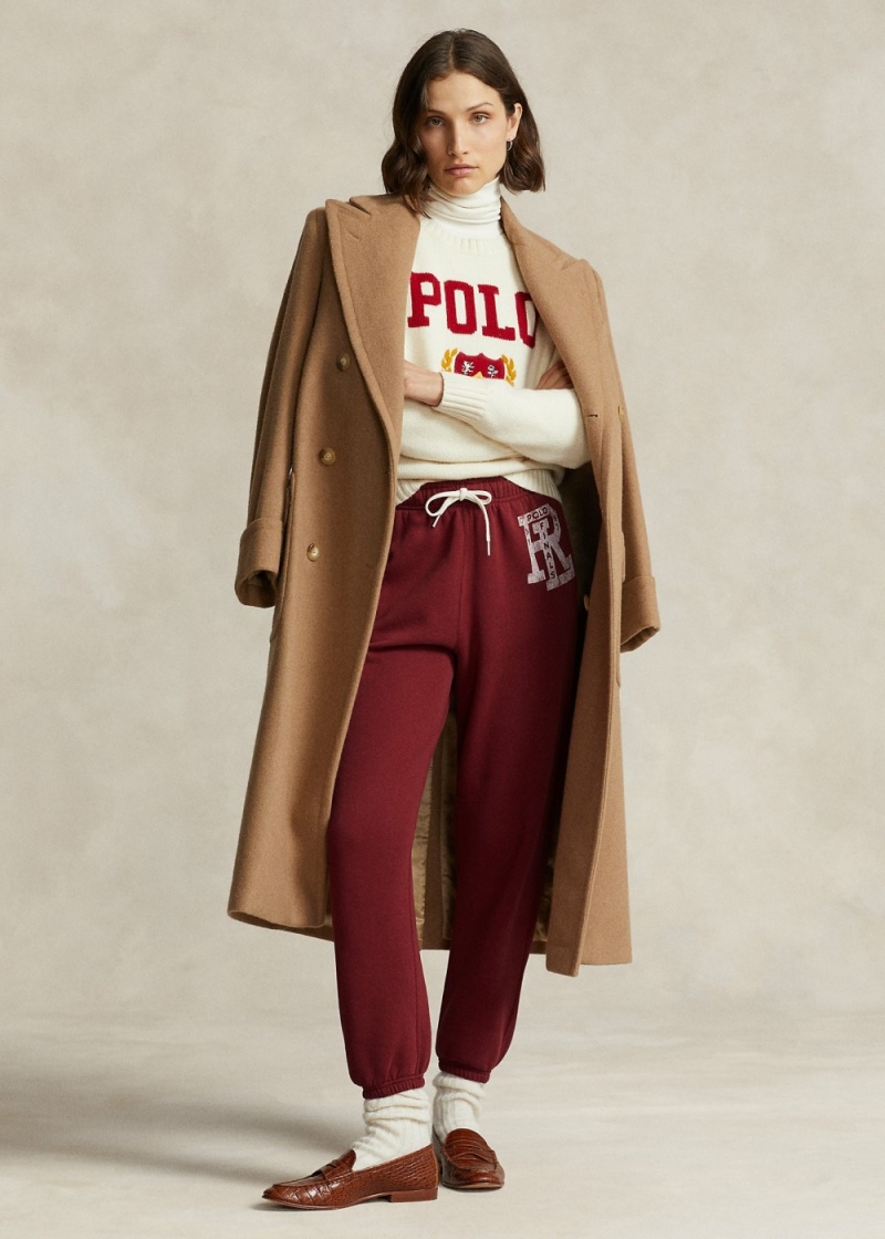 Pantalones RL-Logo Fleece Sweatpants Mujer Rojos Oscuro | KUXV18453 - vista 1