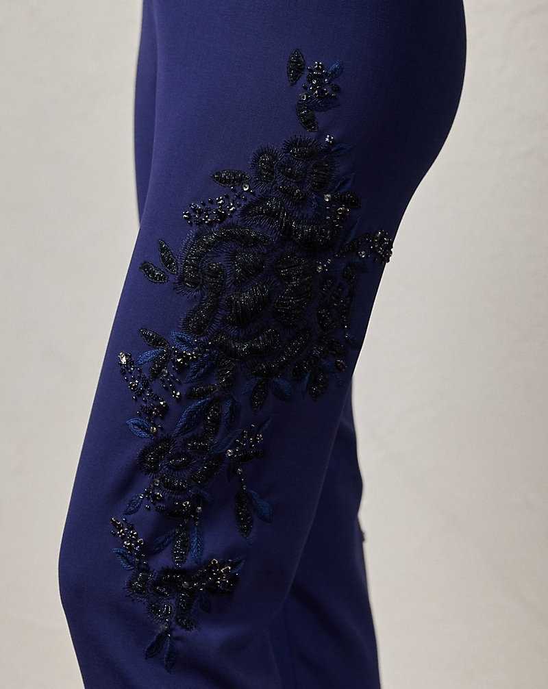 Pantalones Ralph Lauren Ramona Embellished Stretch Wool Mujer Azules | EYPLVIM-45 - vista 5