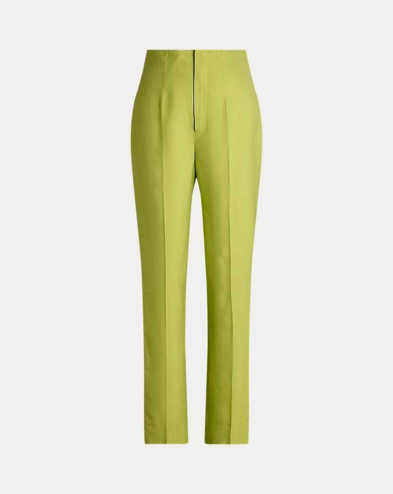 Pantalones Ralph Lauren Ramona Silk-Blend Shantung Mujer Chartreuse | LJOANSY-03 - vista 2