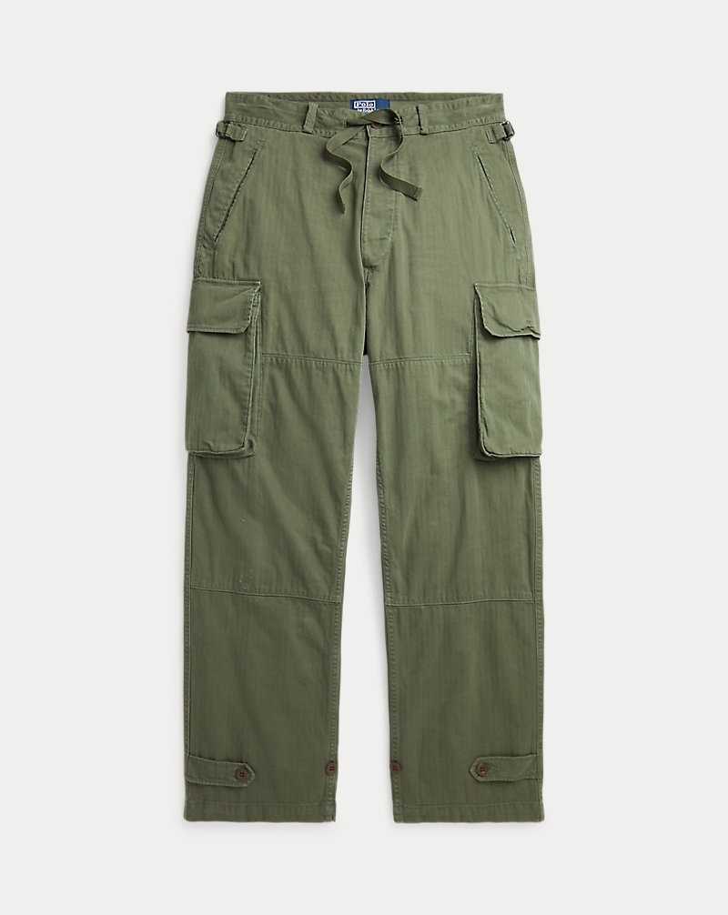 Pantalones Ralph Lauren Relaxed Fit Herringbone Cargo Hombre Verde Oliva | UCJAODQ-73 - vista 2