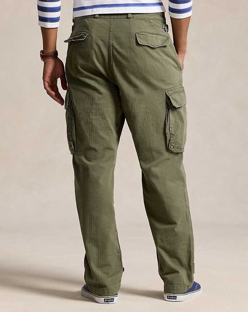 Pantalones Ralph Lauren Relaxed Fit Herringbone Cargo Hombre Verde Oliva | UCJAODQ-73 - vista 4
