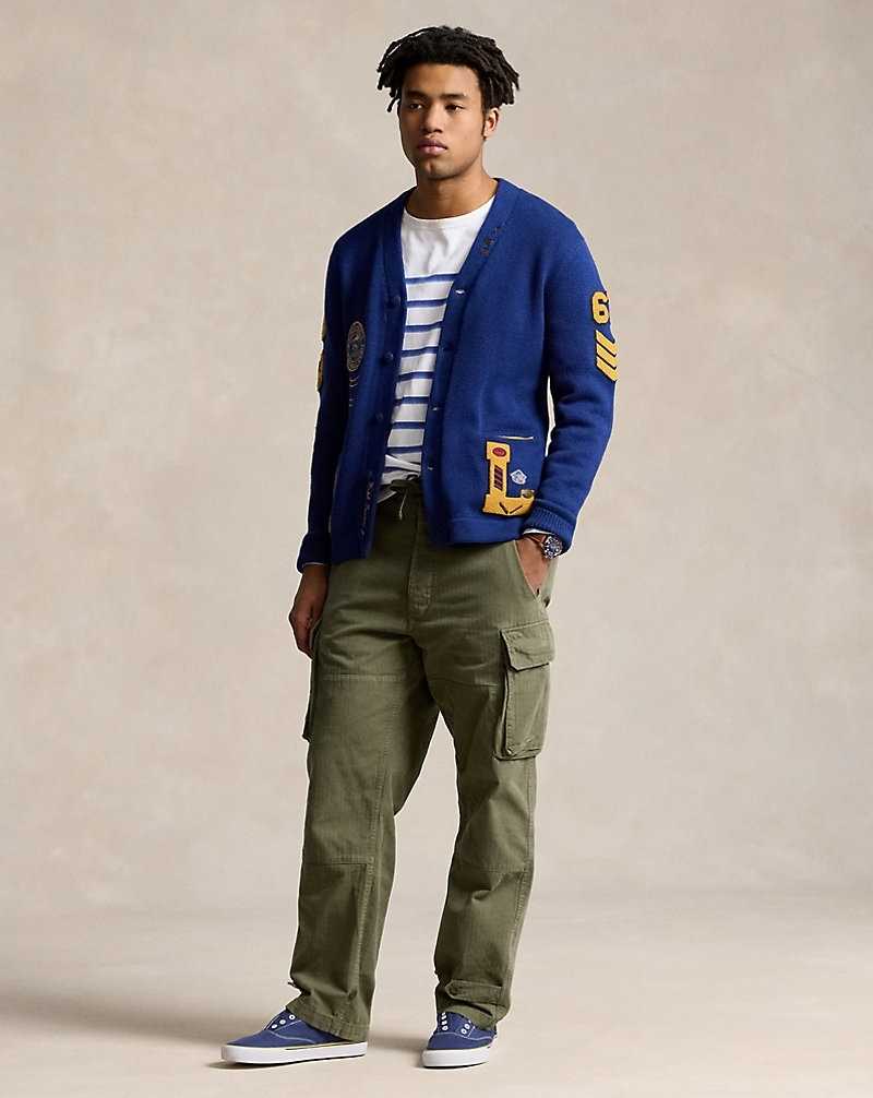 Pantalones Ralph Lauren Relaxed Fit Herringbone Cargo Hombre Verde Oliva | UCJAODQ-73 - vista 1
