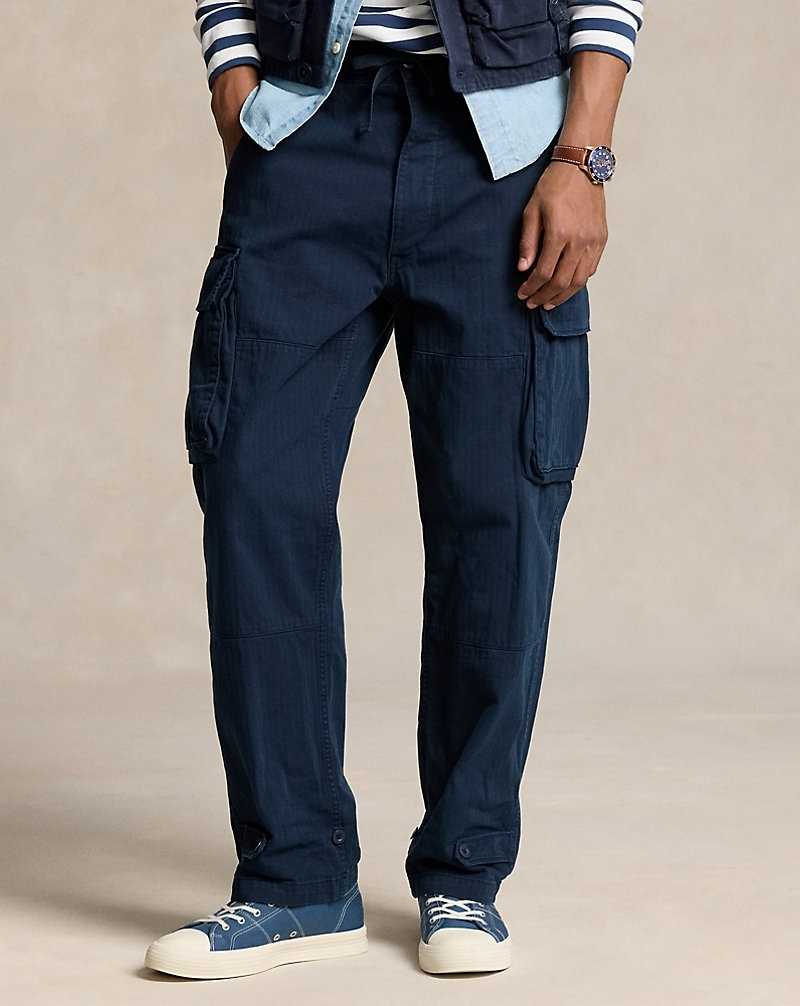 Pantalones Ralph Lauren Relaxed Fit Herringbone Cargo Hombre Ink | TUNSDXP-54 - vista 3